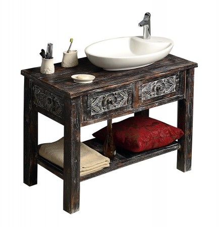 Umyvadlová skříňka UBUD z masivního tropického dřeva