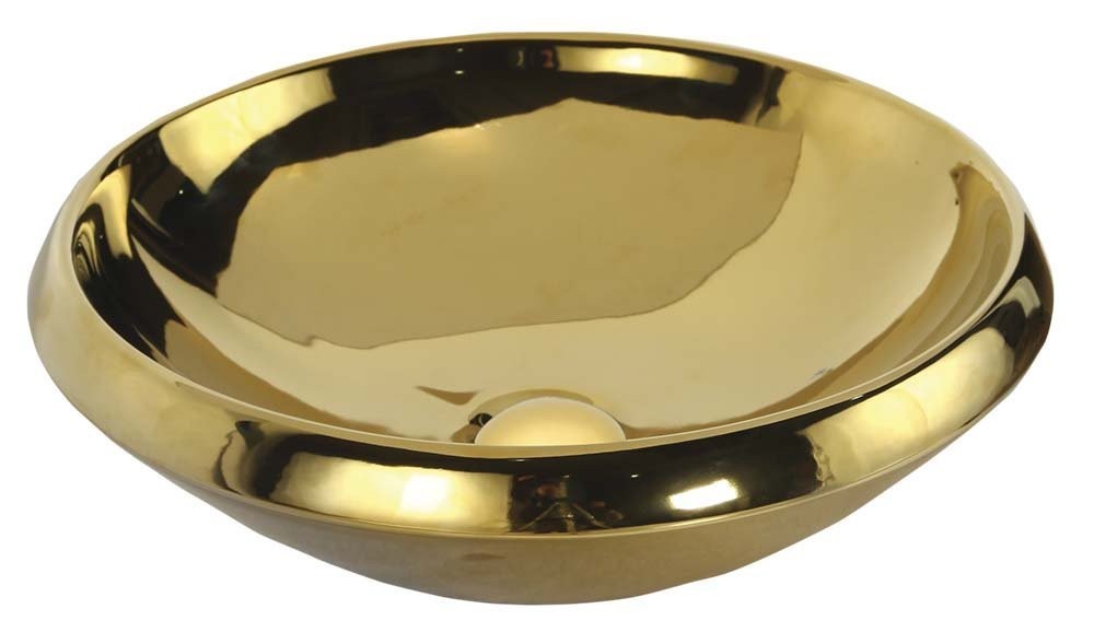 SAPHO - MINIMAL umyvadlo na desku kulaté průměr 45x13,5 cm, zlatá (MN045-AK00)