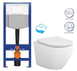 AKCE/SET - CERSANIT předstěnový instalační systém bez tlačítka + WC CERSANIT DESSE VORTEX /VÍROVÉ SPLACH/  + SEDÁTKO (K97-526 X ES1)