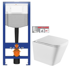 AKCE/SET - CERSANIT předstěnový instalační systém bez tlačítka + WC INVENA FLORINA /VÍROVÉ SPLACH/ WITH SOFT, včetně soft/close sedátka (K97-526 X FL1)