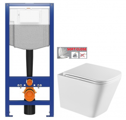 AKCE/SET - CERSANIT předstěnový instalační systém bez tlačítka + WC INVENA FLORINA WITH SOFT, včetně soft/close sedátka (K97-526 X FL1)