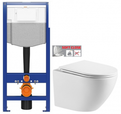 AKCE/SET - CERSANIT předstěnový instalační systém bez tlačítka + WC INVENA LIMNOS WITH SOFT, včetně soft/close sedátka (K97-526 X LI1)