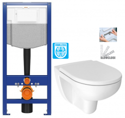 AKCE/SET - CERSANIT předstěnový instalační systém bez tlačítka + WC JIKA LYRA PLUS RIMLESS + SEDÁTKO DURAPLAST SLOWCLOSE (K97-526 X LY2)