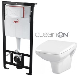 ALCA ALCA Sádromodul - predstenový inštalačný systém bez tlačidla + WC CERSANIT CLEANON CARINA + SEDADLO (AM101/1120 X CA1)