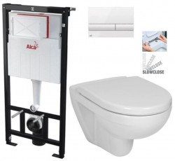 ALCA ALCA Sadromodul - predstenový inštalačný systém s bielym tlačidlom M1710 + WC JIKA LYRA PLUS + SEDÁTKO DURAPLAST SLOWCLOSE (AM101/1120 M1710 LY5)