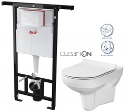 ALCA Jádromodul - předstěnový instalační systém bez tlačítka + WC CERSANIT CITY NEW CLEANON + WC SEDÁTKO SLIM (AM102/1120 X CI2)