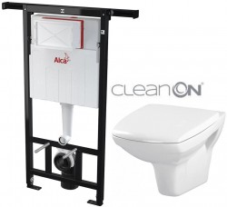 ALCA Jádromodul - předstěnový instalační systém bez tlačítka + WC CERSANIT CLEANON CARINA  + SEDÁTKO (AM102/1120 X CA1)