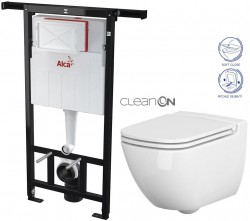 ALCA Jádromodul - předstěnový instalační systém bez tlačítka + WC CERSANIT CLEANON CASPIA + SEDÁTKO (AM102/1120 X CP1)