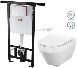 ALCA Jádromodul - předstěnový instalační systém bez tlačítka + WC CERSANIT CLEANON CREA OVÁL + SEDÁTKO (AM102/1120 X CR1)