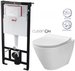 ALCA Sádromodul - předstěnový instalační systém bez tlačítka + WC CERSANIT CLEANON CITY (AM101/1120 X CI1)