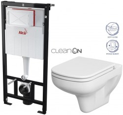 ALCA Sádromodul - předstěnový instalační systém bez tlačítka + WC CERSANIT CLEANON COLOUR + SEDÁTKO (AM101/1120 X CN1)