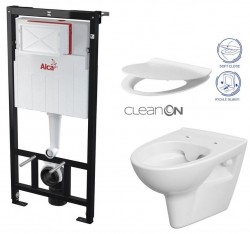 ALCA Sádromodul - předstěnový instalační systém bez tlačítka + WC CERSANIT CLEANON PARVA + SEDÁTKO (AM101/1120 X PA2)