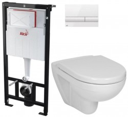 ALCA Sádromodul - předstěnový instalační systém s bílým tlačítkem M1710 + WC JIKA LYRA PLUS + SEDÁTKO DURAPLAST (AM101/1120 M1710 LY6)