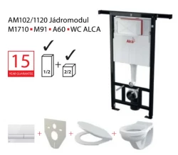 Alcadrain 1 - Set modul 5v1 Alcadrain AM102/1120,M370,M91/sedátko/mísa Jádromodul (AM102-5:1_JIKA)