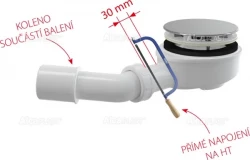 Alcadrain Odtoková souprava pro silnostěnné vaničky, chrom A492CR (A492CR)