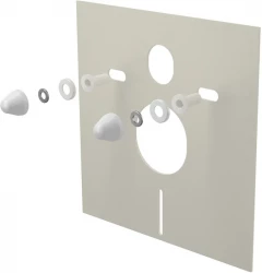 ALCAPLAST - Tlumící izolační deska záv.WC,bidet, BÍLÉ krytky a průchodky, ALCAPLAST, čtverec 40x42 M930 (M930)