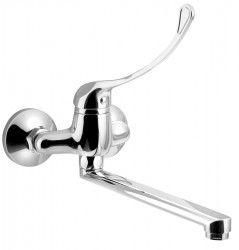 AQUALINE 35 nástěnná baterie, rozteč 100, lékařská páka, ramínko ploché, 220, chrom (52024)