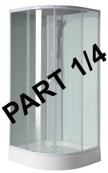 AQUALINE - AIGO vanička 900x900 příslušenství, sifon, držák sprchy a sprcha, část 1/4 (YB93-1)