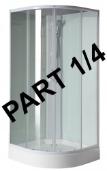 AQUALINE - AIGO vanička 900x900 příslušenství, sifon, držák sprchy a sprcha, komponent 1/4 (YB93-1)