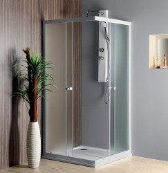 AQUALINE - ALAIN čtvercová sprchová zástěna 800x800 sklo Brick (BTQ800)