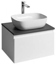 AQUALINE - ALTAIR skříňka s deskou 58 cm, bílá/antracit břidlice (AI263-03)