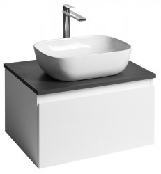 AQUALINE - ALTAIR skříňka s deskou 62,5 cm, bílá/antracit břidlice (AI267-03)