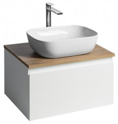 AQUALINE - ALTAIR skříňka s deskou 62,5 cm, bílá/dub emporio (AI267-02)