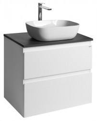 AQUALINE - ALTAIR skříňka s deskou 68 cm, bílá/antracit břidlice (AI270-03)