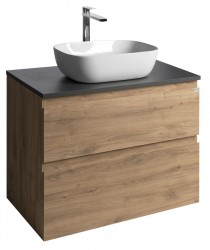 AQUALINE - ALTAIR skříňka s deskou 78,5 cm, dub emporio/antracit břidlice (AI380-02)