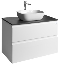AQUALINE - ALTAIR skříňka s deskou 87,5 cm, bílá/antracit břidlice (AI290-03)
