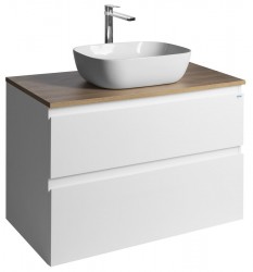 AQUALINE - ALTAIR skříňka s deskou 87,5 cm, bílá/dub emporio (AI290-02)