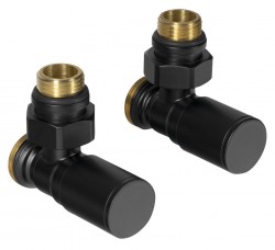 AQUALINE - C-START připojovací sada ventilů ruční rohová, černá mat (SC237B)