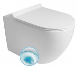 AQUALINE - CARLO závěsná WC mísa, Vortex Rimless, 36x53cm, bílá (PRX.101.851)