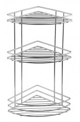 AQUALINE - CHROM LINE drátěná rohová police trojitá, chrom (37015)