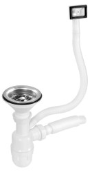 AQUALINE - Dřezový sifon, včetně pilety, bílá (NDAQ208)