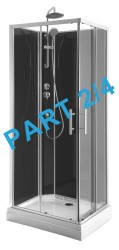 AQUALINE - GRANVIK sprchový box 700x900x2180 část 2/4 fixní a posuvné sklo čiré (18-070-09-50-00)