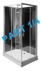 AQUALINE - GRANVIK sprchový box 800x1200x2180 komponent 1/4 sprchová vanička, bílá (16-120-09-11-00)