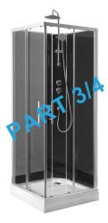 AQUALINE - GRANVIK sprchový box 800x800x2180 část 3/4 zadní tmavé sklo (19-080-09-12-00)