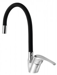 AQUALINE - KASIOPEA 35 stojánková dřezová baterie, flexibilní ramínko, chrom/černá mat (1107-65F)