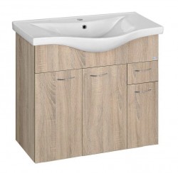 AQUALINE - KERAMIA FRESH umyvadlová skříňka 74,5x74x34,7cm, dub platin (50083)