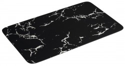 AQUALINE - Koupelnová předložka 50x80cm, absorpční, černá/mramor (PCD011)