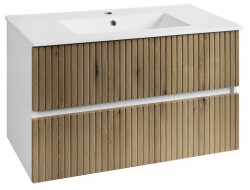 AQUALINE - PANEDA STRIP umyvadlová skříňka 89,5x55x45,2cm, dub emporio (PN390)