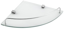 AQUALINE - RUMBA skleněná rohová polička 250x42x250, čiré sklo (RB115)