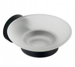 AQUALINE - SAMBA mýdlenka, mléčné sklo, černá mat (SB202)