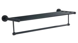 AQUALINE - SAMBA polička na ručníky s hrazdou, černá (SB214)