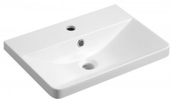AQUALINE - SEN umyvadlo nábytkové, litý mramor, 51x35cm, bílá (SN510)