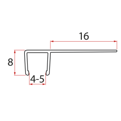 AQUALINE - Set svislých těsnění pro sklo 5/5, 1820 (2ks) (NDHLFS-2)