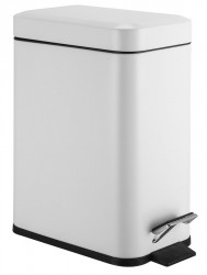 AQUALINE - SIMPLE LINE odpadkový koš obdélníkový 5l, bílá mat (GAQ005W)