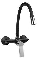 AQUALINE - SINTRA nástěnná baterie, flexibilní ramínko, černá/chrom (SX013-70)