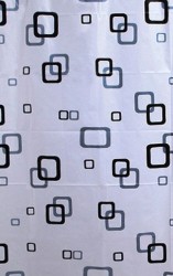 AQUALINE - Sprchový závěs 180x180cm, PEVA, bílá/modrá/černá (ZV010)